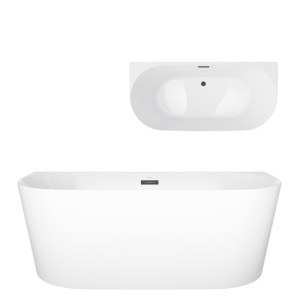 Corsan Wanna przyścienna MONO SLIM 170x75 z wykończeniem czarny E029XLSBL - DARMOWA DOSTAWA