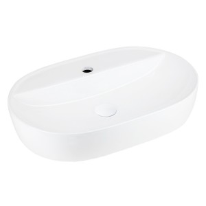 Corsan - Umywalka nablatowa OLVENA UC5658WH 60x40x12 cm z korkiem klik-klak biały