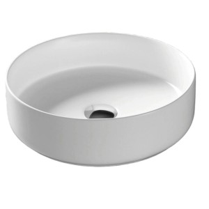 Corsan - Umywalka nablatowa LUGO UC5665CH okrągła 36x12 cm z korkiem klik-klak chrom