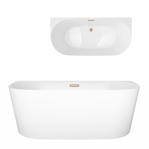Corsan Wanna przyścienna MONO SLIM 170x75 z wykończeniem różowe złoto E029XLSRG - DARMOWA DOSTAWA