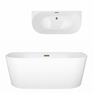 Corsan Wanna przyścienna MONO SLIM 170x75 z wykończeniem miedź szczotkowana E029XLSSBRG - DARMOWA DOSTAWA