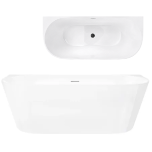Corsan Wanna przyścienna MONO 170x75 z wykończeniem czarny V029XLBL - DARMOWA DOSTAWA