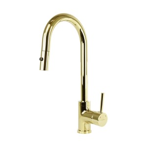 Corsan - Bateria kuchenna LUGO CMB7563 z wyciąganą wylewką, kolor złoty