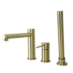 Corsan - Bateria wannowa 3 otworowa LUGO CMB7542, kolor szczotkowany złoty