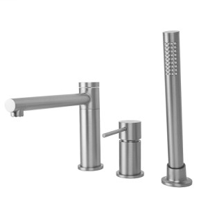 Corsan - Bateria wannowa 3 otworowa LUGO CMB7542, kolor szczotkowana stal