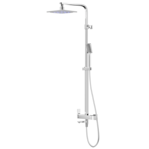 Corsan - Kolumna prysznicowa ANGO LED02, kolor chrom, głowica mieszaczowa, z wylewką wannową