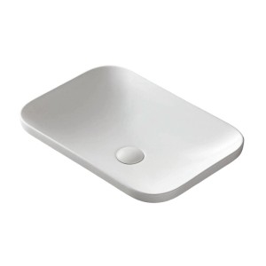 Corsan - Umywalka wpuszczana w blat INTERO UC5689 prostokątna, 53x37x15 cm, korek kolor biały