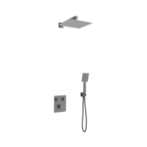 Corsan - Zestaw prysznicowy podtynkowy ANGO Z02, kolor gunmetal, głowica mieszaczowa