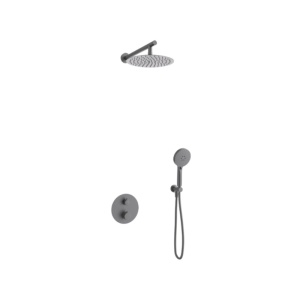 Corsan - Zestaw prysznicowy podtynkowy LUGO Z03, kolor gunmetal, głowica termostatyczna