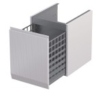 Oristo Szafka wisząca boczna niska BRYLANT UNI 40 cm z koszem, front ryflowany PIASKOWY MAT OR36-SN1S-40-10R DARMOWA DOSTAWA