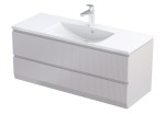 Oristo Szafka wisząca podumywalkowa BRYLANT UNI 120 cm, dwie szuflady, front ryflowany PIASKOWY MAT OR36-SD2S-120-10R-DARMOWA DOSTAWA 