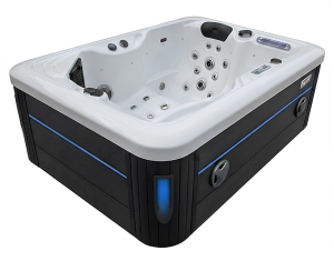 HYDROSAN - Wanna SPA Jacuzzi ogrodowe z hydromasażem 2-osobowa 195x140 cm 230V/400V BIAŁA PERŁA OBUDOWA ANTRACYT SPA405