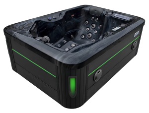 HYDROSAN - Wanna SPA Jacuzzi ogrodowe z hydromasażem 2-osobowa 195x140 cm 230V/400V CZARNA FALA OBUDOWA ANTRACYT SPA405