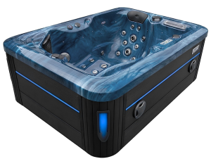 HYDROSAN - Wanna SPA Jacuzzi ogrodowe z hydromasażem 2-osobowa 195x140 cm 230V/400V NIEBIESKA FALA OCEANU OBUDOWA ANTRACYT SPA405