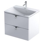 Oristo Szafka wisząca podumywalkowa SIENA 60 cm, dwie szuflady BIAŁY MAT OR45-SD2S-60-2-DARMOWA DOSTAWA 
