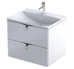 Oristo Szafka wisząca podumywalkowa SIENA 60 cm, dwie szuflady BIAŁY MAT OR45-SD2S-60-2-DARMOWA DOSTAWA 