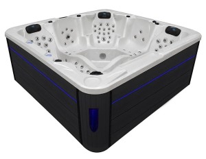 HYDROSAN - Wanna SPA Jacuzzi ogrodowe z hydromasażem 5-osobowa 230x230 cm GYPSUM OBUDOWA ANTRACYT SPA702