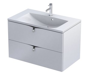 Oristo Szafka wisząca podumywalkowa SIENA 80 cm, dwie szuflady BIAŁY MAT OR45-SD2S-80-2-DARMOWA DOSTAWA