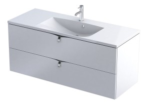 Oristo Szafka wisząca podumywalkowa SIENA 120 cm, dwie szuflady BIAŁY MAT OR45-SD2S-120-2-DARMOWA DOSTAWA