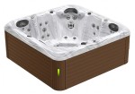 HYDROSAN - Wanna SPA Jacuzzi ogrodowe z hydromasażem 5-osobowa 200x200 cm 230V BIAŁY MARMUR OBUDOWA KAWA SPA752