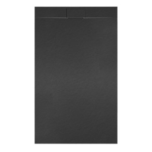 Hydrosan Brodzik prostokątny MIKO 80x100x2,6 czarny, struktura kamienia, z syfonem