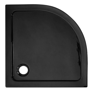 Hydrosan Brodzik półokrągły ST01A 80x80x5 czarny, z syfonem