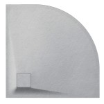 Hydrosan Brodzik półokrągły ALBA 90x90x3,2 szary, struktura kamienia, z syfonem