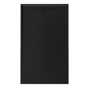 Hydrosan Brodzik prostokątny DEKO 90x100x3 czarny, struktura kamienia, z syfonem