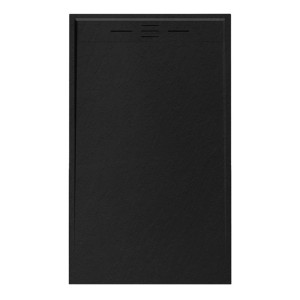 Hydrosan Brodzik prostokątny DEKO 80x120x3 czarny, struktura kamienia, z syfonem