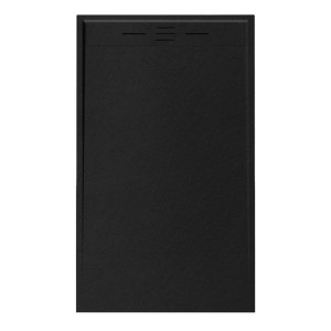 Hydrosan Brodzik prostokątny DEKO 80x150x3 czarny, struktura kamienia, z syfonem