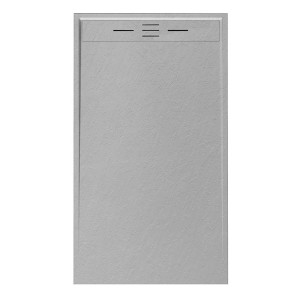 Hydrosan Brodzik prostokątny DEKO 80x140x3 szary, struktura kamienia, z syfonem