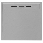 Hydrosan Brodzik kwadratowy DEKO 90x90x3 szary, struktura kamienia, z syfonem