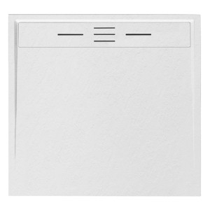 Hydrosan Brodzik kwadratowy DEKO 100x100x3 biały, struktura kamienia, z syfonem