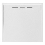 Hydrosan Brodzik kwadratowy DEKO 80x80x3 biały, struktura kamienia, z syfonem