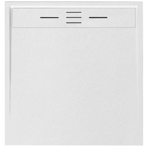 Hydrosan Brodzik kwadratowy DEKO 90x90x3 biały, struktura kamienia, z syfonem