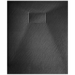 Hydrosan Brodzik prostokątny JUKO 80x100x2,6 czarny, struktura kamienia, z syfonem