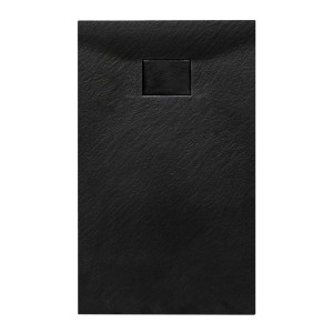 Hydrosan Brodzik prostokątny JUKO 70x120x2,6 czarny, struktura kamienia, z syfonem