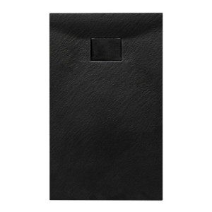 Hydrosan Brodzik prostokątny JUKO 90x120x2,6 czarny, struktura kamienia, z syfonem