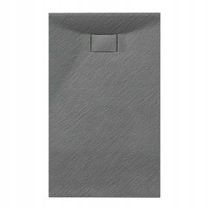 Hydrosan Brodzik prostokątny JUKO 80x120x2,6 szary, struktura kamienia, z syfonem