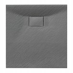 Hydrosan Brodzik kwadratowy JUKO 90x90x2,6 szary, struktura kamienia, z syfonem