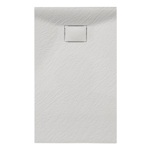Hydrosan Brodzik prostokątny JUKO 90x130x2,6 biały, struktura kamienia, z syfonem