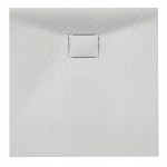 Hydrosan Brodzik kwadratowy JUKO 80x80x2,6 biały, struktura kamienia, z syfonem