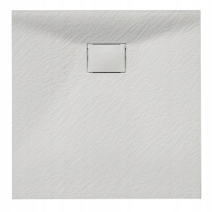 Hydrosan Brodzik kwadratowy JUKO 80x80x2,6 biały, struktura kamienia, z syfonem