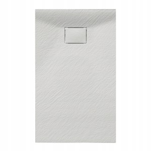 Hydrosan Brodzik prostokątny JUKO 80x90x2,6 biały, struktura kamienia, z syfonem