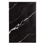 Hydrosan Brodzik prostokątny MAR-RIKO 80x100x2,6 czarny, wzór marmuru, z syfonem