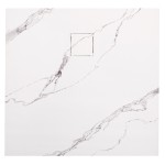 Hydrosan Brodzik kwadratowy MAR-RIKO 80x80x2,6 biały, wzór marmuru, z syfonem