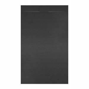 Hydrosan Brodzik prostokątny MIKO 90x100x2,6 czarny, struktura kamienia, z syfonem