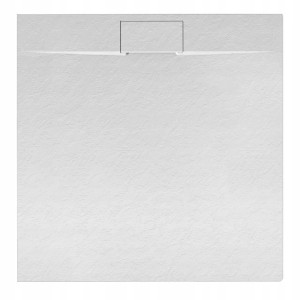 Hydrosan Brodzik kwadratowy MIKO 80x80x2,6 biały, struktura kamienia, z syfonem