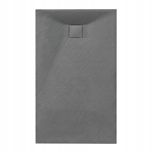Hydrosan Brodzik prostokątny RIKO 80x100x2,6 szary, struktura kamienia, z syfonem