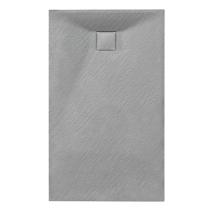 Hydrosan Brodzik prostokątny RIKO 90x120x2,6 szary, struktura kamienia, z syfonem
